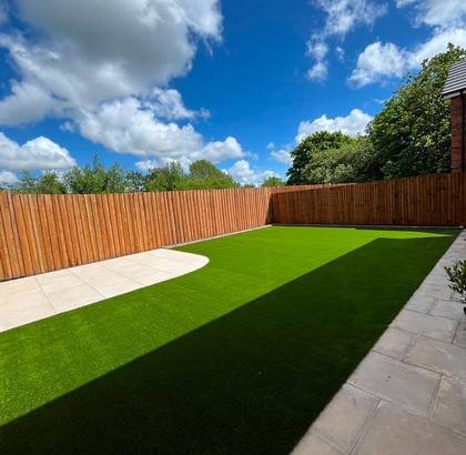 Artificial Lawn, Patio & Timber Fencing