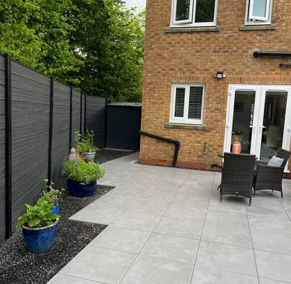Grey Porcelain Patio & Composite Fence Panels