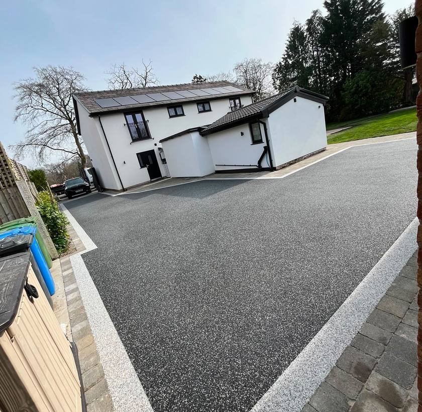Full frontage resin bound driveway installation
